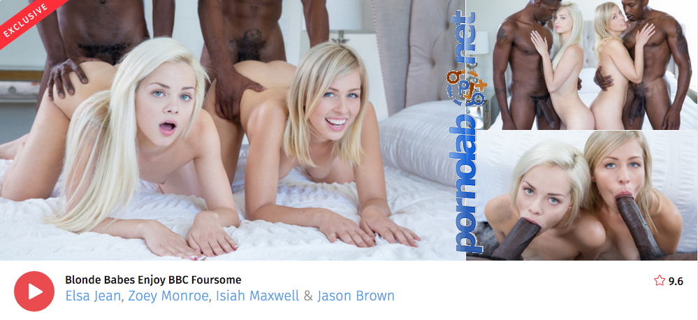 2016-02-05 Elsa Jean, Zoey Monroe - Blonde Babes Enjoy BBC Foursome